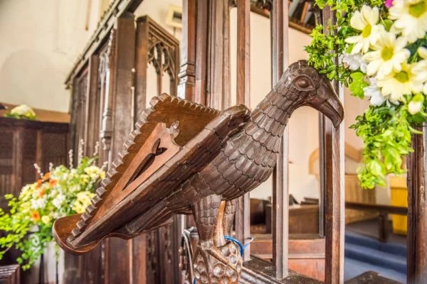 The rare wooden eagle lectern