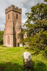 The 14th-century west tower