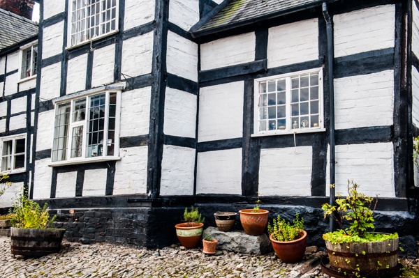 A pretty timber-framed building on Montgomery's market place