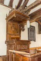 The Jacobean pulpit and sounding board