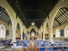 The church interior, looking east