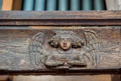Carved 14th century angel on the chapel screen