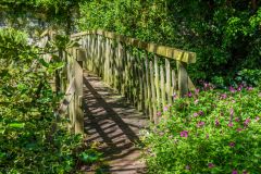 A shaded footbridge across the beck