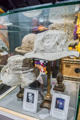 Petrified hats given by David Suchet and Chris Tarrant