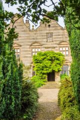 Looking up the path to the front door