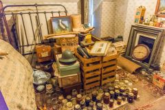 The detritus of decades stacked in a bedroom