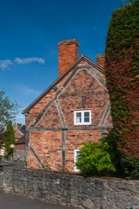 Medeval brick and timber building on Back Lane