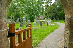 Entering the churchyard