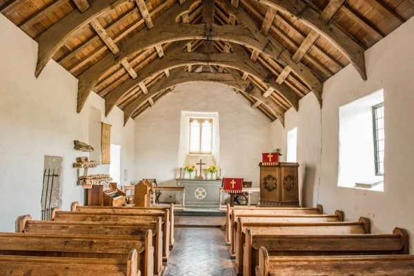 The simple church interior