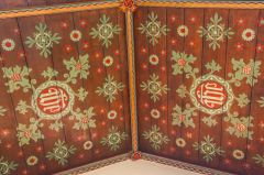 The richly painted ceiling