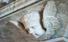 Carved cherub on the Mostyn memorial