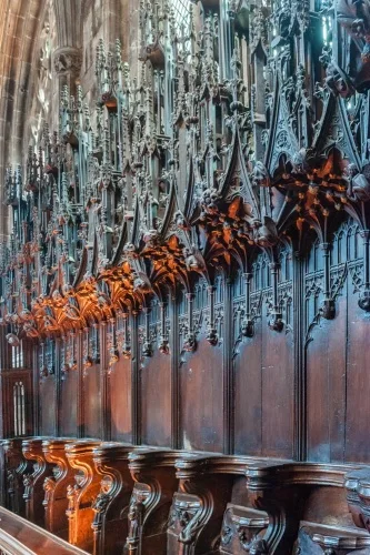 The superb 14th-century choir stalls