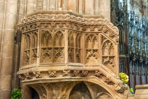 The 14th-century stone pulpit