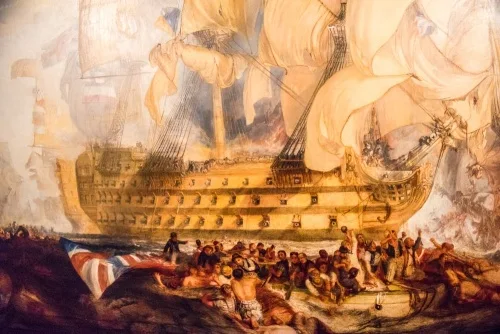 'The Battle of Trafalgar, 21 October 1805', by JMW Turner