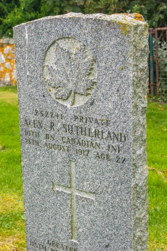 Alexander Sutherland war grave, 1917