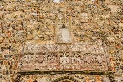 Medieval tomb base over the west doorway
