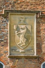 Barnard family crest, rear facade