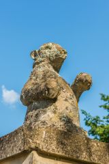 A bear sculpture on the entrance gates