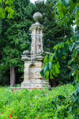 A neo-classical monument in the gardens