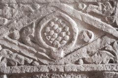 Foliage carving on the font