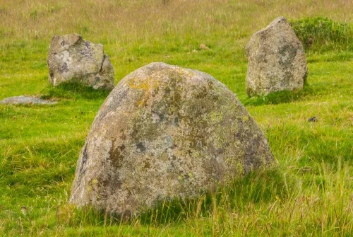 A rounded stone on the north side of the circle