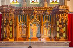 The superbly-carved reredos