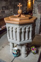 The 19th-century font in Norman style