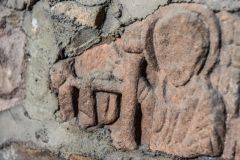 Ancient carved figure on the Norham Pillar