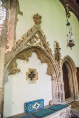 14th century restored Easter Sepulchre in the chancel