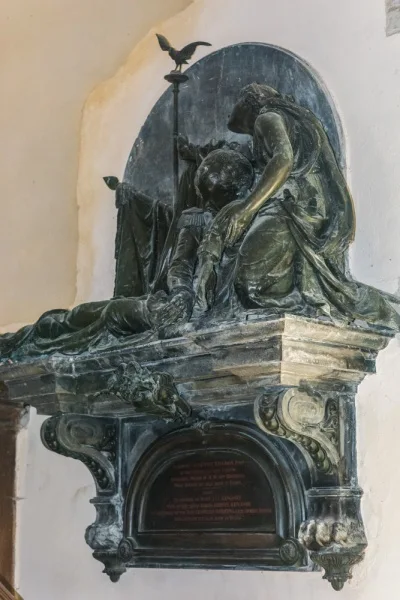 Bronze memorial to Dennis Kingston of Barton (d. 1851)