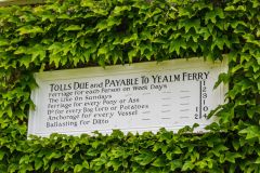 The old Yealm Ferry rates sign