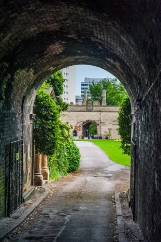 Entering the castle grounds