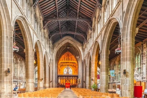 The church interior, looking east