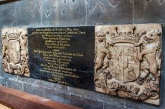 Plaque commemorating John Hollies, d. 1637