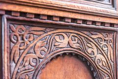 Carving detail on the 17th-century pulpit