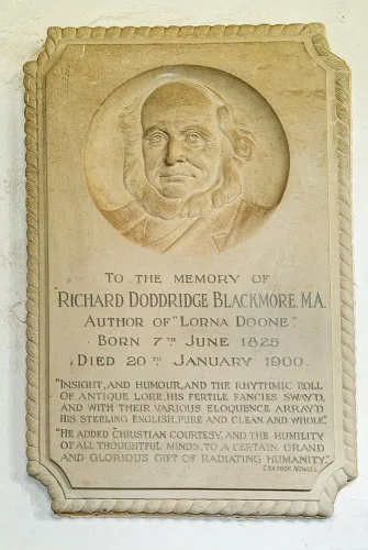 RD Blackmore memorial inside Oare Church