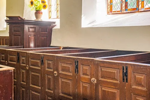 Georgian box pews and pulpit