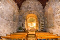 The very plain church interior