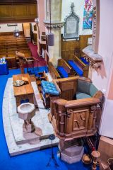 Looking down from the gallery