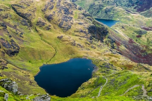 Looking down from the Old Man of Coniston