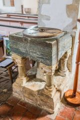 The Purbeck marble font