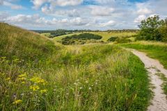 The eastern entrance bank and ditch