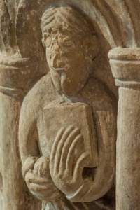 Apostle carving detail on the font