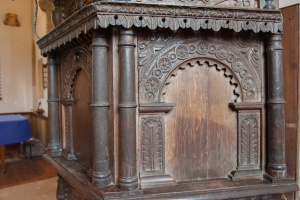 Jacobean pulpit carved panel