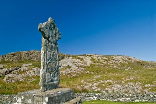 The smaller medieval carved cross