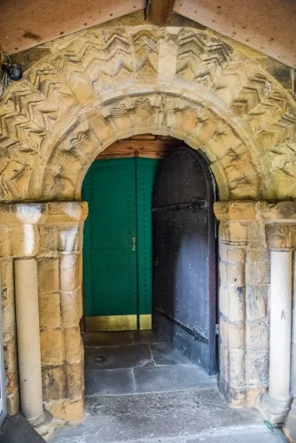 The beautifully-carved south doorway