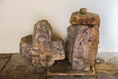 The 'Battle stone' inside the church