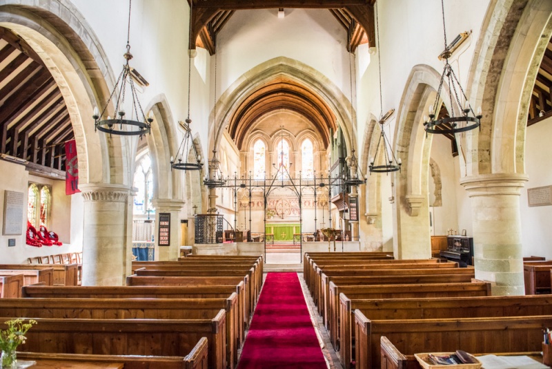 The church interior, looking east