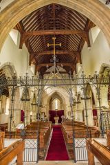 The ornate wrought-iron chancel screen