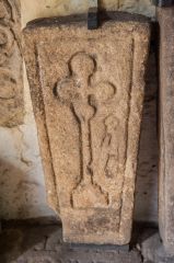 Medieval cross slab in the porch